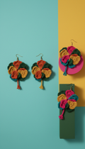 Crochet Hibiscus Statement Earrings